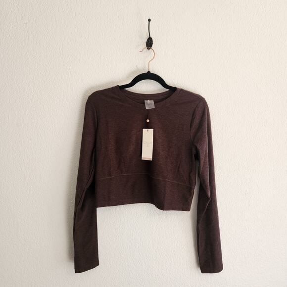 Calia Women's Size XL‎ Coffee Brown Twist Back Cropped Athletic Long Sleeve NWT - Picture 1 of 4